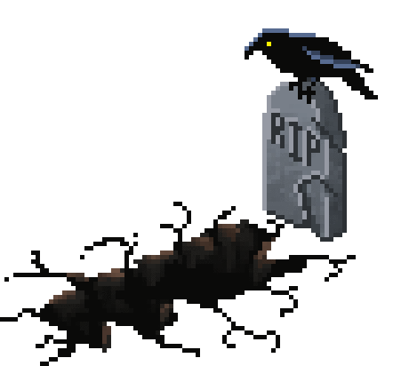 raven standing on a tombstone